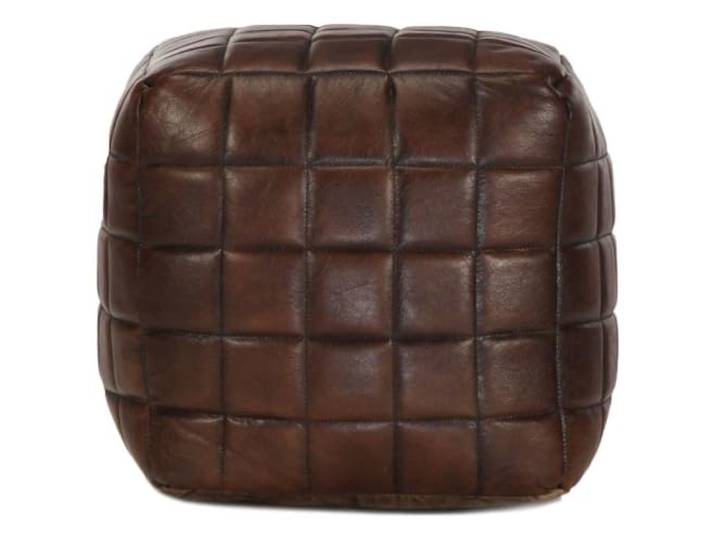 smnyxs Sitzsack 40x40 cm dunkelbraun aus echtem Ziegenleder Fußstütze oder Sitzgelegenheit, Wattierung, Ziegenleder, gemütliche Atmosphäre