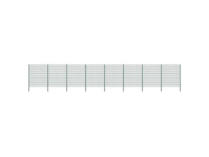 vidaXL Zaunelement mit Pfosten Eisen 1385 x 200 cm Grün