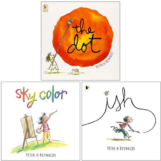 Walker Books / Candlewick Press Creatrilogy 3 Books Collection Set by Peter H. Reynolds - The Dot, Sky Color & Ish - Paperback - Ages 5-9 - Award-Winning Picture Books on Creativity