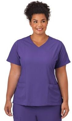Plus Size Women's Jockey Scrubs Women's Mock Wrap Top by Jockey Encompass Scrubs in Purple (Size M(10-12))