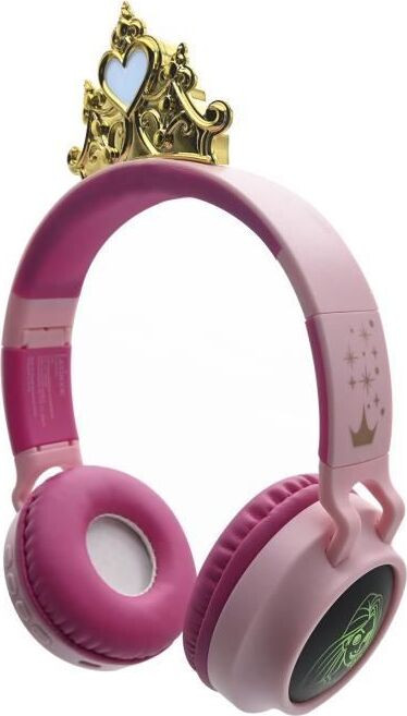 Lexibook Disney Prinsessen Kinderkoptelefoon met lichtgevende kroon, Bluetooth 5.0, draadloos of met kabel
