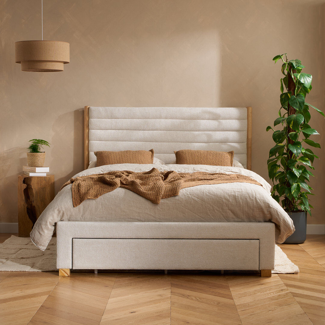 17 Stories Taion Bed Grey Grey King