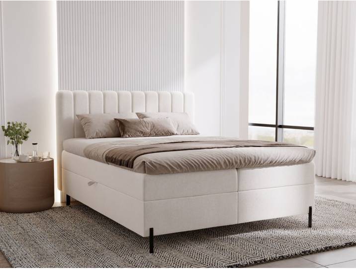 Boxspringbett mit Bettkasten 120x200 Primavera Creme