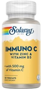 Solaray Immuno C Zinco + Vitamina D3 30 VCaps