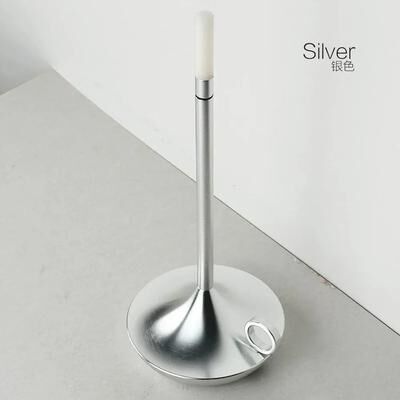 Uplifted Finds Rechargeable Touch LED Candlelight Table Lamp Ambient Night Light For Bar Restaurant silver