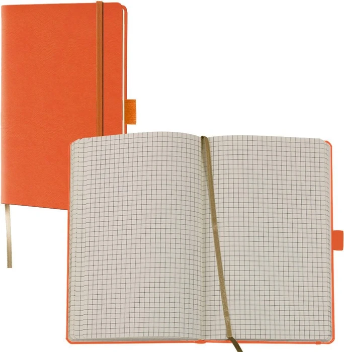 Lediberg Notizbuch Tucson ca. DIN A6 kariert, orange Hardcover 192 Seiten