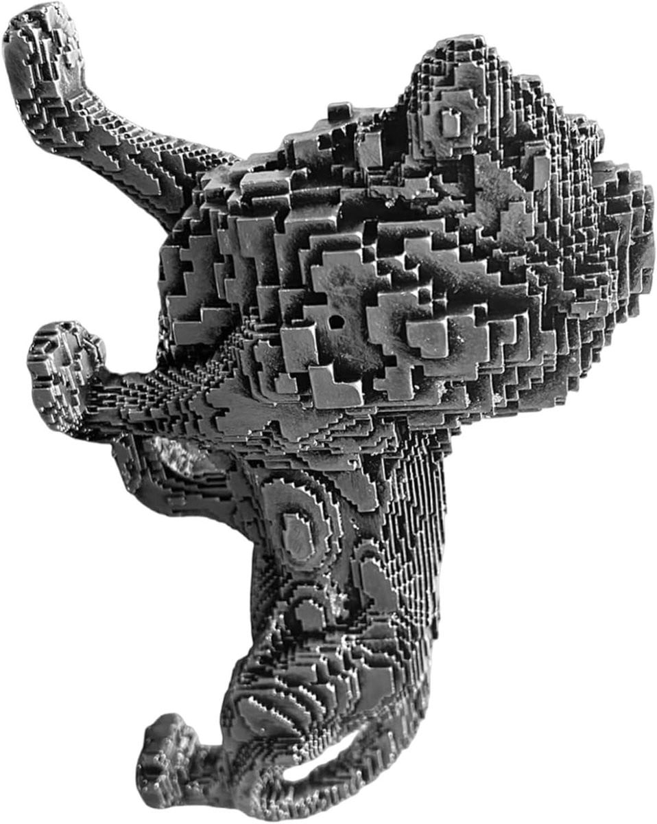 Hars Leeuwenbeeldje Grijs - Abstract Geometrisch Dieren Sculptuur - 25 cm