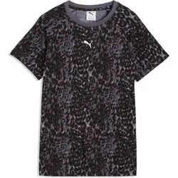 Puma Damen Freizeit / Mode Sommer GJ T-Shirts / Tanks T-Shirts/Tanks ku.Arm Da GRAPHICS ANIMAL Standard AOP Tee, Größe XL in Grau Grau