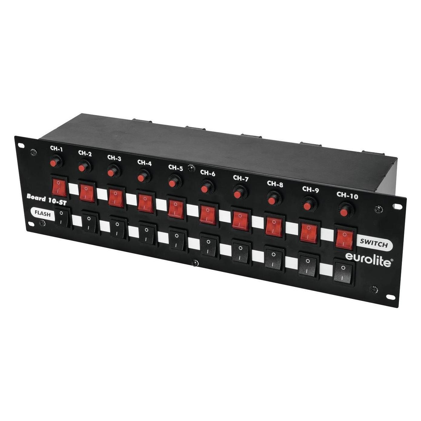 Eurolite DMX Splitter Board 10-ST 10x Schutzkontakt 10-Kanal 48,30cm (19") -Bauform (70008283)