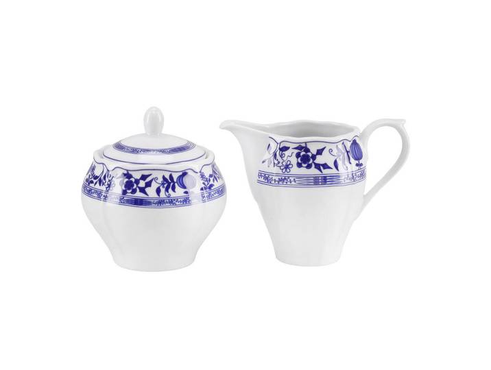 Creatable Milch- UND Zucker-Set Flora Zwiebelmuster, Blau, Weißblau, Keramik, Küchenzubehör, Vorratsbehälter, Zuckerdosen