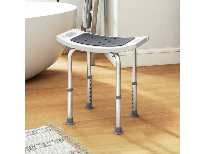 HOMCOM Tabouret de Douche Réglable Ergonomique 135kg Gris