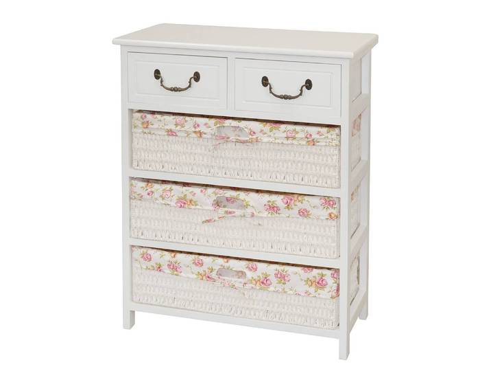 Commode Erskine avec tiroirs 76cm Blanc/Blanc