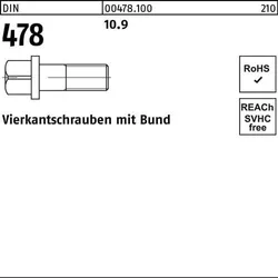Vierkantschraube DIN 478 Bund M10x 50 10.9 50 Stück