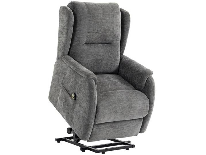 Fauteuil relax électrique - Gris foncé - Élévation jusqu'à 45° - Inclinaison jusqu'à 155° - Télécommande incluse