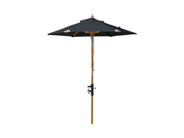 Gardenson Sonnenschirm, Schwarz, Holzwerkstoff, 180x180 cm, Sonnen- & Sichtschutz, Sonnenschirme