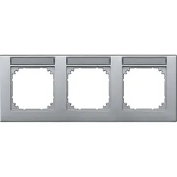 Merten 472360 M-PLAN-Rahmen, 3fach beschriftbar, waagerechte Montage, aluminium