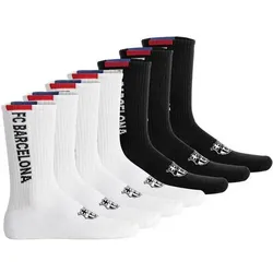 FC BARCELONA FC Barcelona Unisex Socken, 7er Pack - Tennis Socks, Schriftzug-Logo, Baumwollmischung, einfarbig, Größe 35-38 in Weiß Weiß