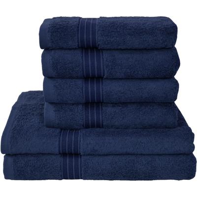 Handtuch Set DYCKHOFF "Siena", blau (tintenblau), Obermaterial: 100% Baumwolle, Handtuch-Sets, in tollen Unifarben