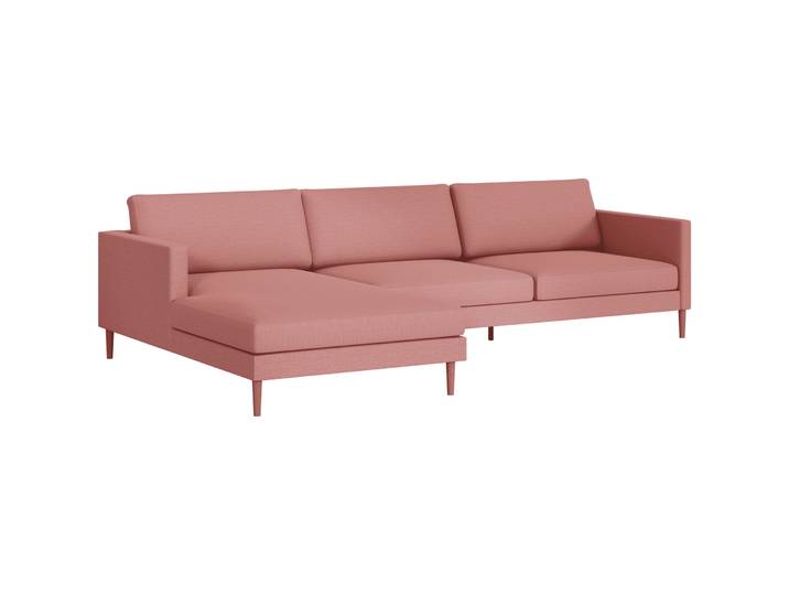 Ecksofa Domino Stoff hellrot B 286 T 181 cm - Möbel Konfigurator: Traummöbel individuell zusammenstellen