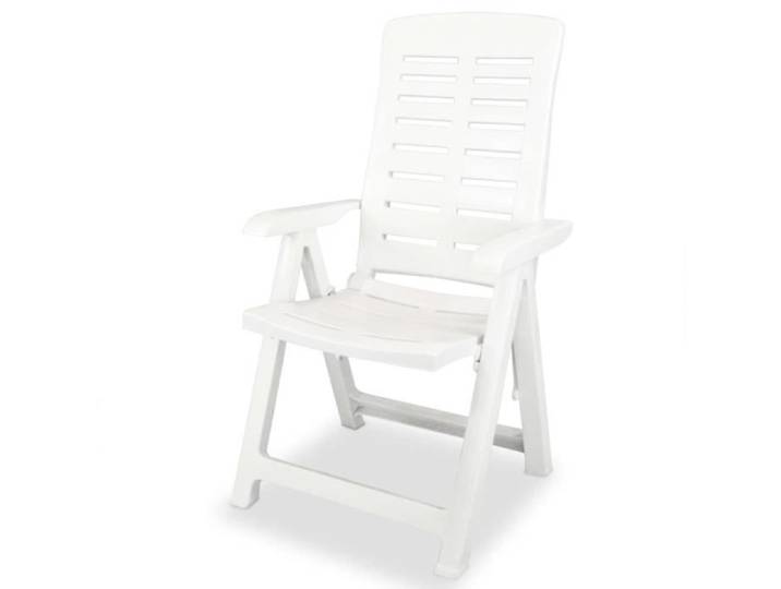 Chaise inclinable de jardin 4 pcs 60x61x108 cm chaise pliant Plastique Blanc