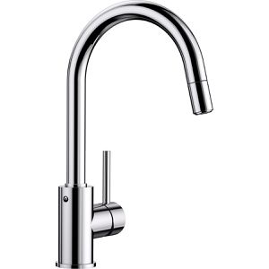 BLANCO Küchenarmatur MIDA-S 521454, chrom, Hochdruck, 360° schwenkbar, ausziehbarer Auslauf