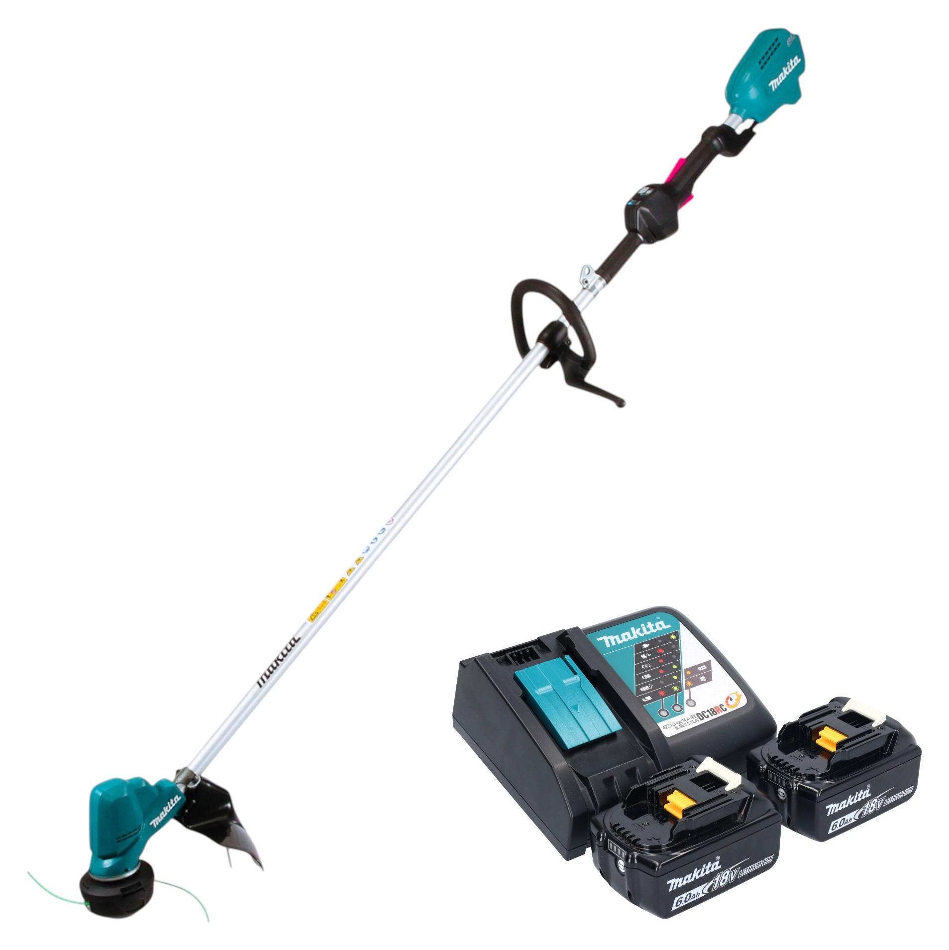 Makita DUR 190 LRG2X9 Akku Rasentrimmer 18 V 300 mm Brushless + 2x Akku 6,0 Ah + Ladegerät