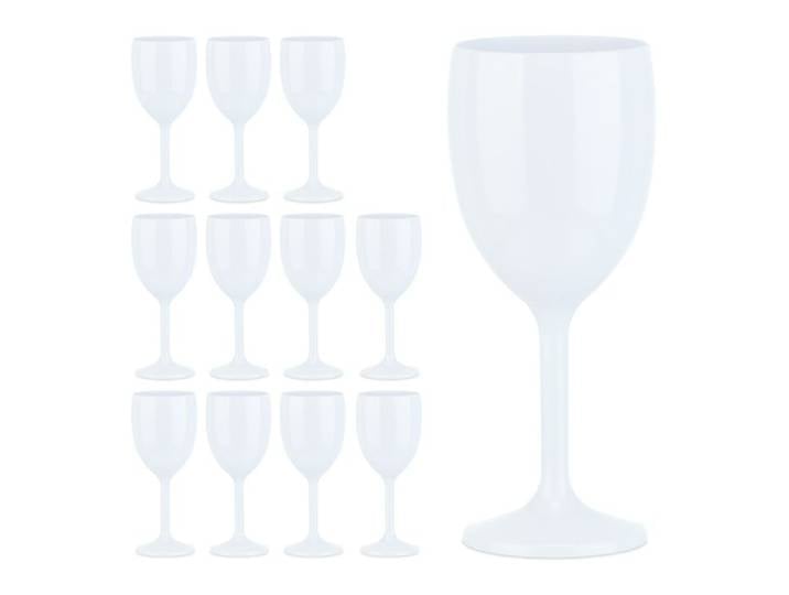 Relaxdays Lot de 12 verres à vin en plastique