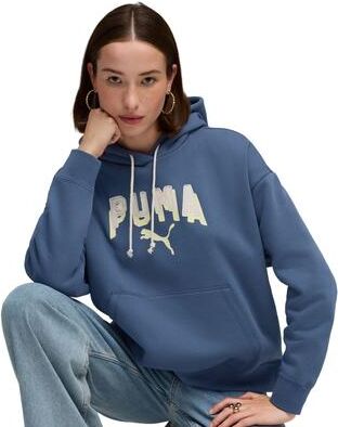 Puma Applique Hoodie Athletic in Dark Indigo, Size XL, Poly + Cotton