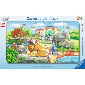 Ravensburger Puzzle 06116, Ausflug in den Zoo, Rahmenpuzzle, ab 3 Jahre, 15 Teile