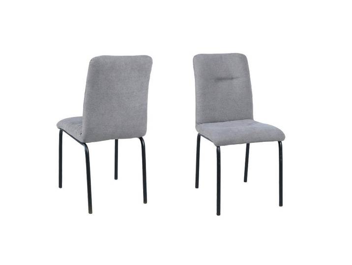 Livetastic Stuhl-Set, Hellgrau, Rundrohr, 44.5x87x55.5 cm, Esszimmer, Stühle, Esszimmerstühle, Esszimmerstühle-Set