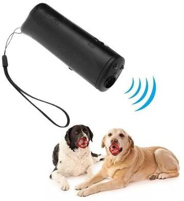 Everyday Crate Ultrasonic Dog Repeller & LED Portable Dog Training Device For Bark Control single Headed Black