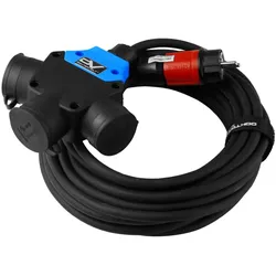 Verlängerungskabel 50m 3-Wege Typ E franz/belg Norm H07RN-F 3x2,5mm Stromkabel Gummikabel FR DV-9290-3-W-Y-50-FR