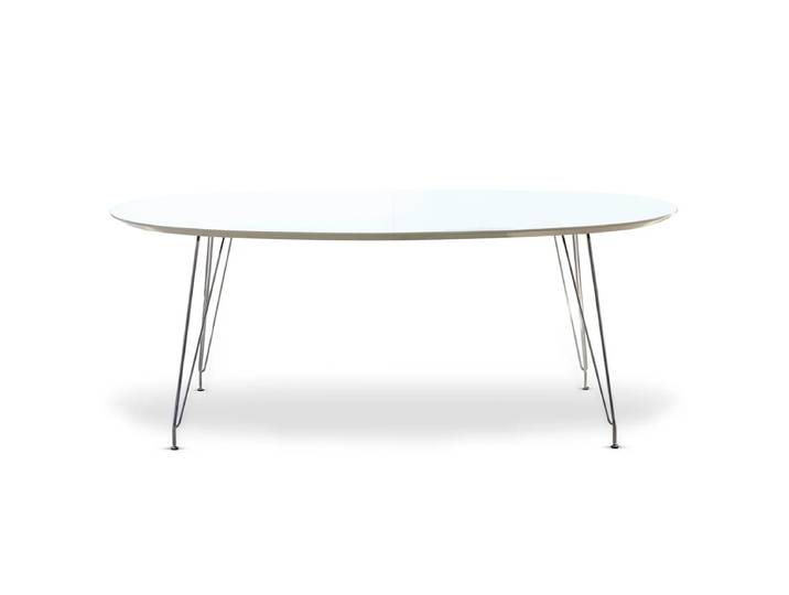 Andersen Furniture - DK10 Ausziehtisch oval, verchromt / weiss
