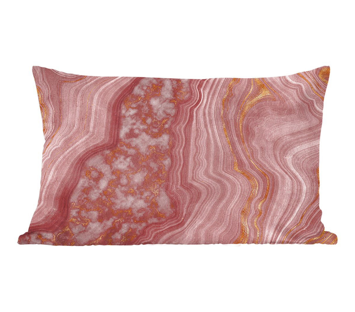 PillowMonkey Sierenkussen Agaat Abstract - Roségoud - 50 x 30 cm