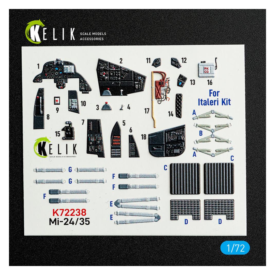 Kelik Mi-35/24 - interior 3D decals for Italeri kit (K72238)