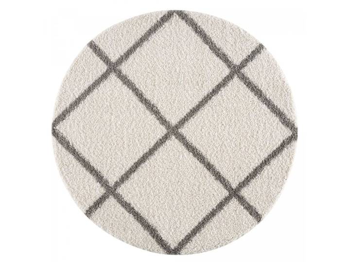 Tapis shaggy 120x120 rond crème