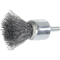 Pinselbürste Lessmann Länge: 68mm Edelstahldraht: 0,30mm ø: 23 x 22mm Schaft: 6,0mm