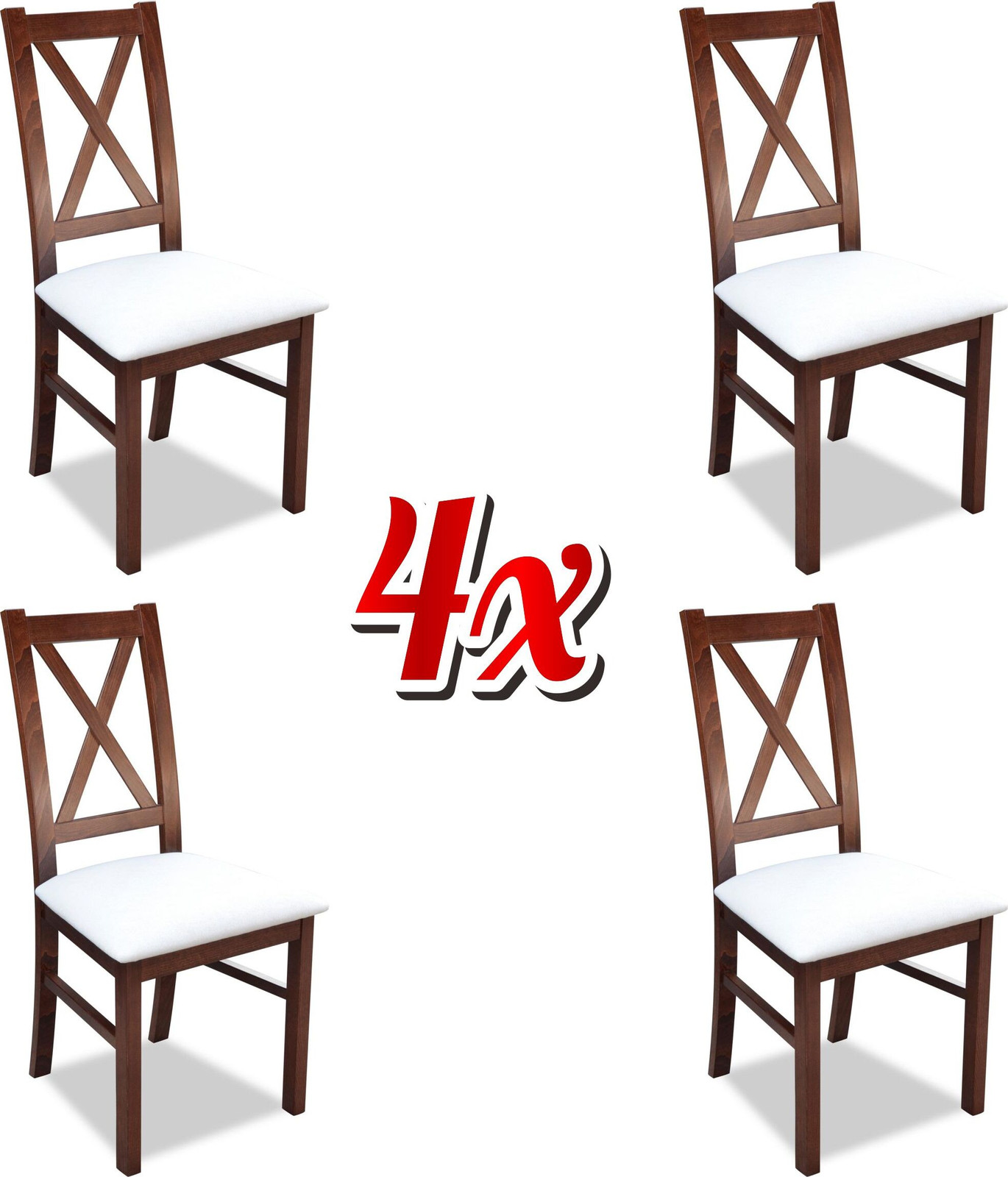 Set van 4 Gruppe eetkamerstoelen met textiele bekleding