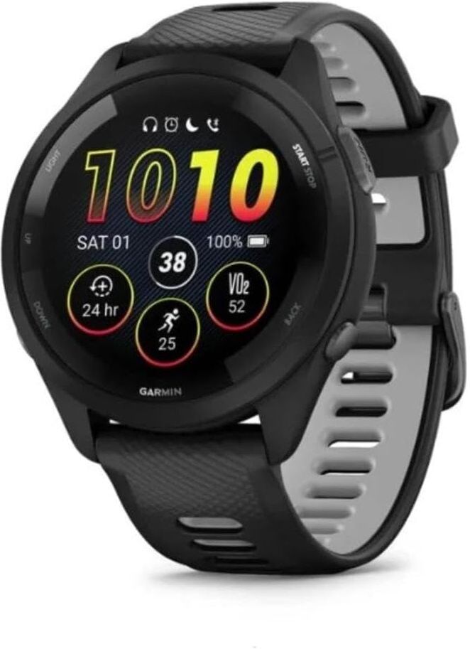 Garmin Forerunner 265 GPS Running Smartwatch – Black/Powder Grey, New