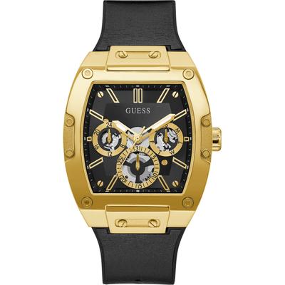 Multifunktionsuhr GUESS "PHOENIX", gold (schwarz), Armbanduhren, Herren, Armbanduhr, Quarzuhr, Herrenuhr