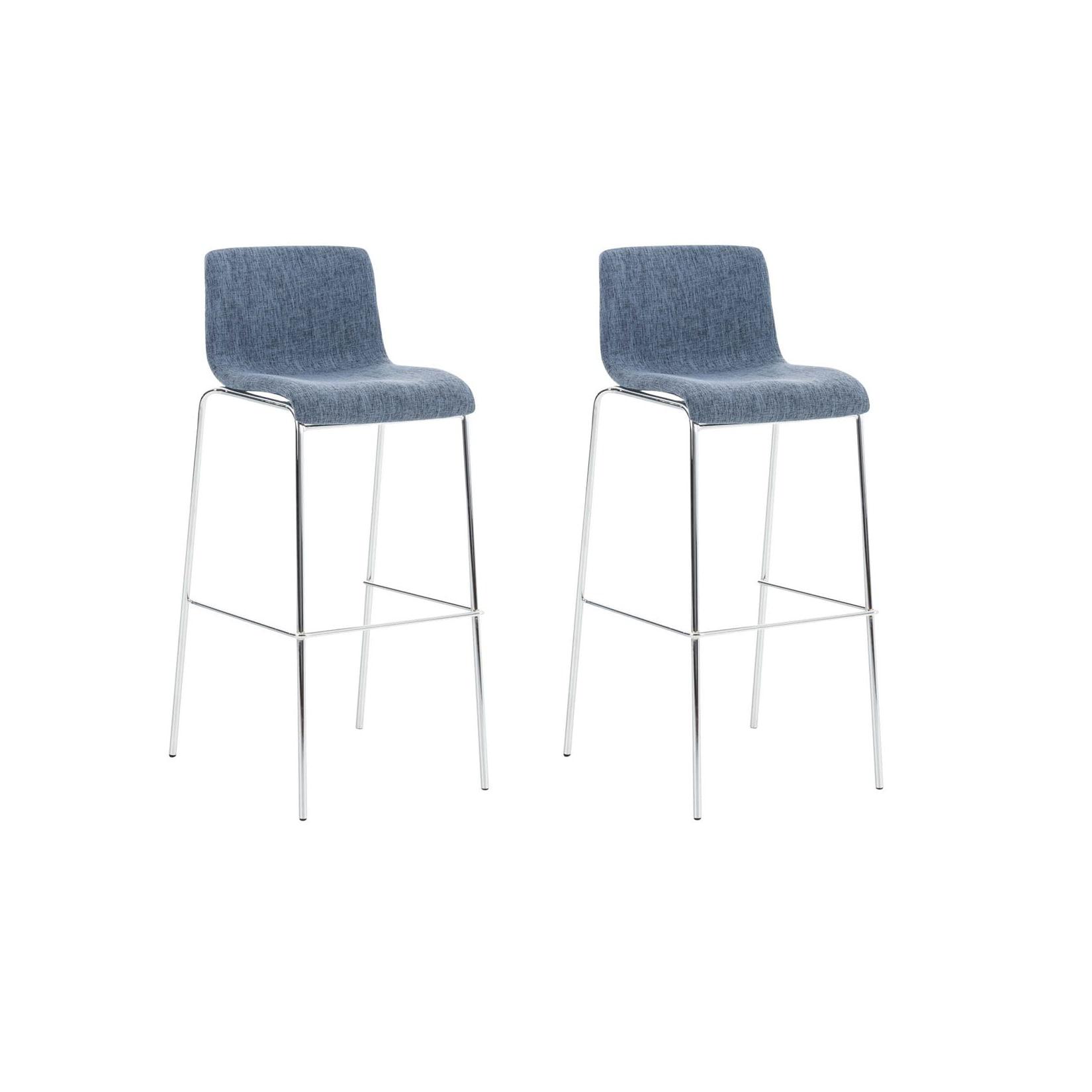 CLP Barhocker 2er Set mit Lehnen Hover, Barstühle stapelbar mit Stoffbezüge, Stapelstühle Metallgestelle bis 150 kg belastbar