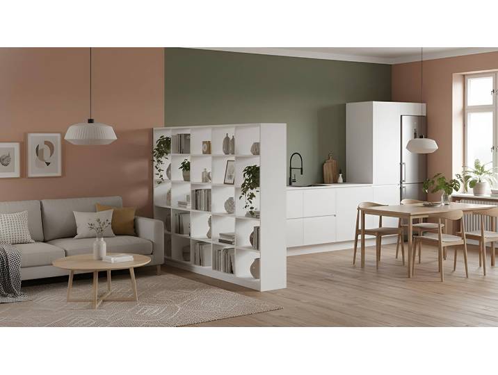 Raumtrenner Regal MDF Beschichtet MDF Weiß matt