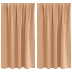 vidaXL Verdunkelungs-Vorhänge mit Ringen 2 pcs Hellbraun 140 x 140 cm