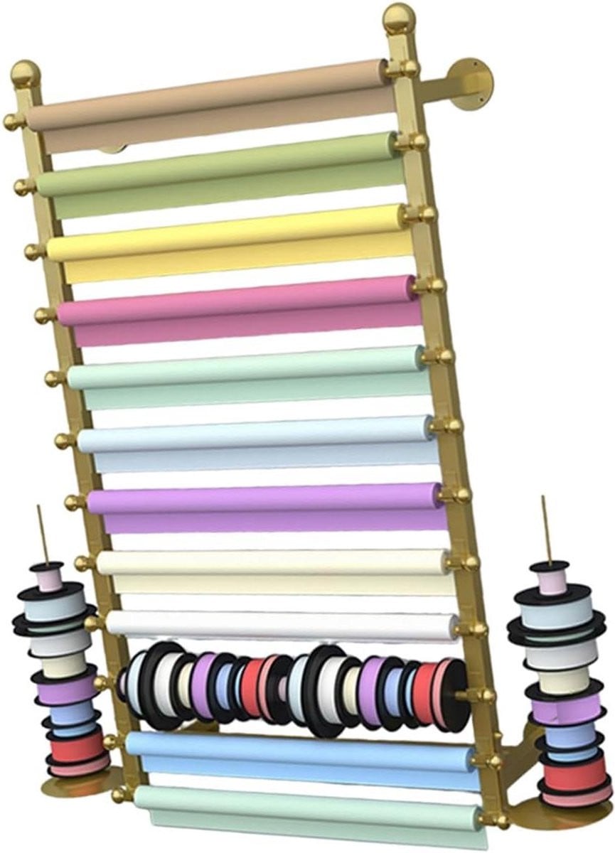 Stoffen Rol Opbergrek Textiel Display Goud B/D/H: 70 x 20 x 120 cm
