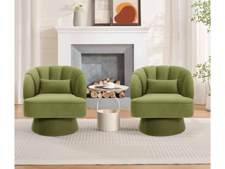 Loungesessel Wohnzimmer 360° Drehbarer Sessel, Relaxsessel Mit Armlehnen Samt Sessel Mit Rückenlehne, Übergroßer Gepolsterter Sitz Für Schlafzimmer Büro Lesesaal