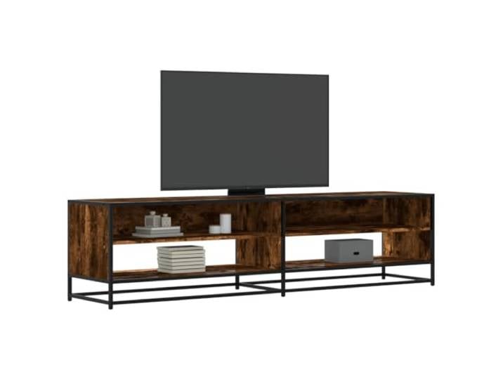 HEFZGDB TV-Schrank Räuchereiche 180,5x40x46 cm Holzwerkstoff mit Metallgestell – Stabiles TV-Möbel mit reichlich Stauraum für Wohnzimmer, langlebiges Material, industrielle Note,