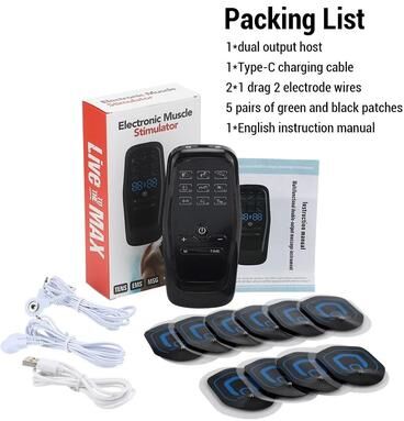 Uplifted Finds Physiotherapy EMS TENS Muscle Stimulator Digital Therapy Device black Set