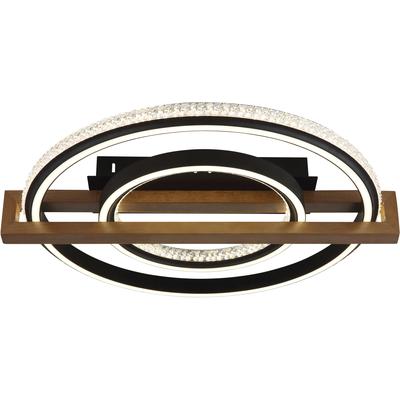GLOBO LIGHTING Deckenleuchte "DELORIS", braun (schwarz matt), 1, H: 11,5cm, 1 Stk., Leuchten, LED Deckenleuchte für Wohn- & Esszimmer Holz, Deckenleuchte