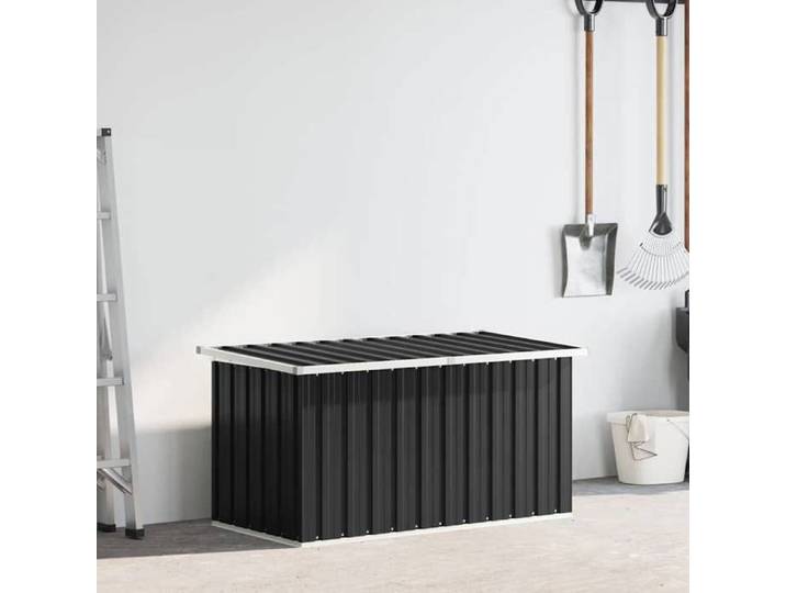 （SOLDES DEC)Boîte de rangement de jardin Anthracite 129x67x65 cm - Coffre/Boîte de rangement spacieux FR_5226882