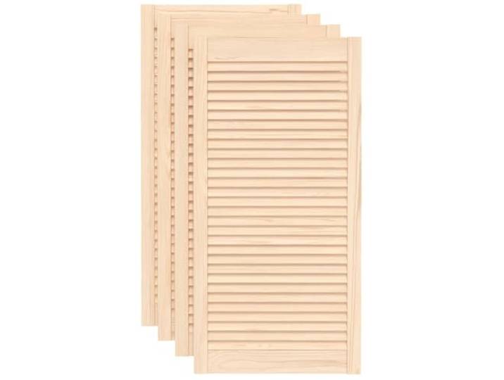 vidaXL Schranktür 4 Stk., Holztür Lamellen-Design, Lamellentür für Kleiderschrank Möbelfronten, Möbeltür Lamellentüren, Massivholz Kiefer